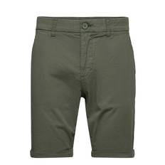 KNOWLEDGE COTTON APPAREL Chuck Regular Chino Poplin Shorts - Green
