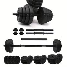 TEMU Adjustable Dumbbell Set, 20kg Free Weight Set With Connector, Used As A Pair Of Weights Or Barbell, Suitable For Home Gym Fitness Training, Suitable For Men/women (black)