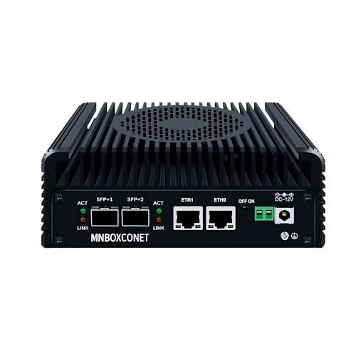 MNBOXCONET S2 Mini PC N150 2 x 10 Gb SFP+ brandvägg Mikro skrivbord 8 GB RAM 128 GB SSD 2 x 2,5 Gbit LAN USB C TF-kortplats stöder Proxmox OPNsense Win SPK/MIC