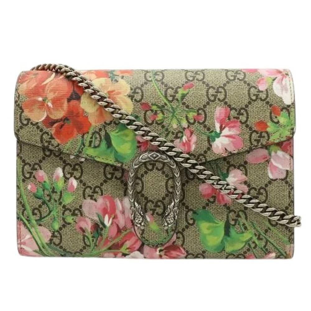 Gucci Vintage - Pre-owned Dionysus GG Blooms Coated Canvas Chain Bag Vintage - Dam - ONE Size - Läder