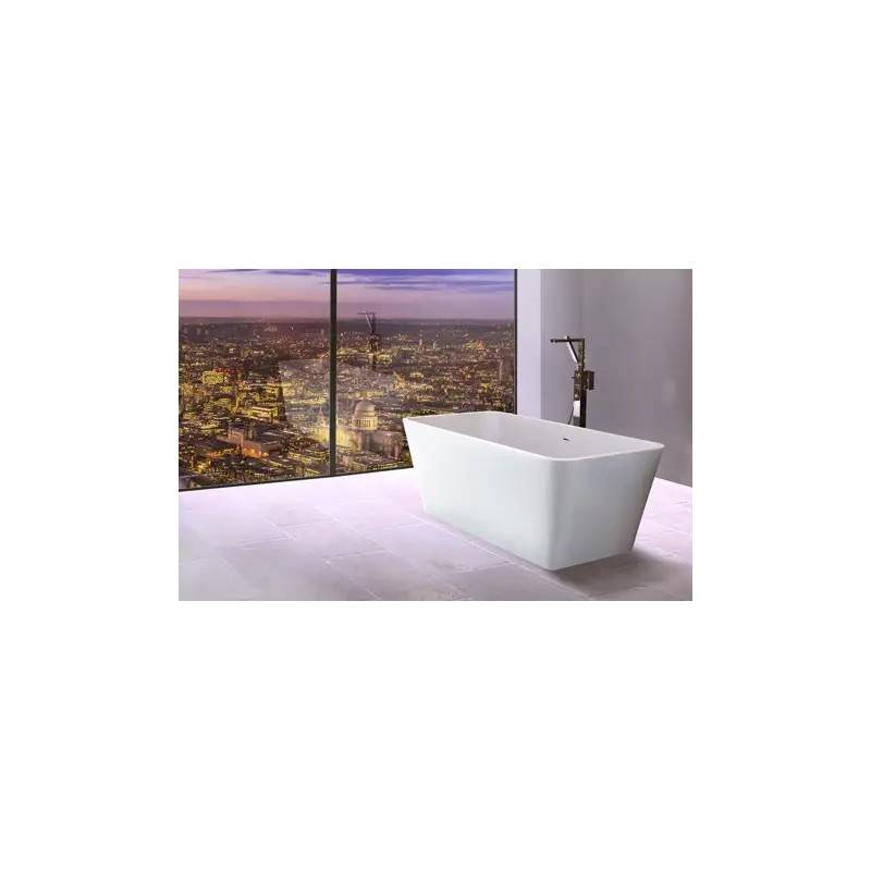 TopDesign fritstående firkantet stenbadekar 148 X 67 cm
