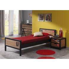 VIPACK ALEX lit simple pin massif + Chevet table de nuit pin massif