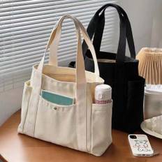 Large Capacity Canvas Tote Bags for Work Commuting Carrying Bag College Style Outfit Book Shoulder Bag