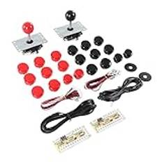 DIY Arcade Buttons 2 Player Led Arcade Game 2 Player Arcade Game DIY Kit med Usb Dator Joystick Kretskort Gamepad 30 Kassettknappar Röd Svart
