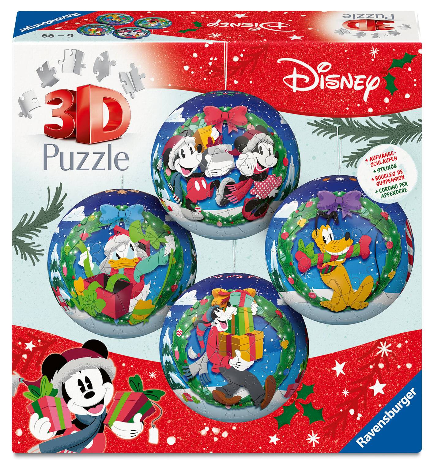 Ravensburger - 3D Puzzle 4 pcs. Disney Christmas baubles in one box