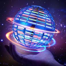 Kosmisk Globus Flyvende Spinner med 360° Roterende RGB-lys, Håndcontroller Mini Drone, Flyvende Underkopbold, Gyro Bold Legetøj til 6 7 8 9 10+ Dreng Pige Blue