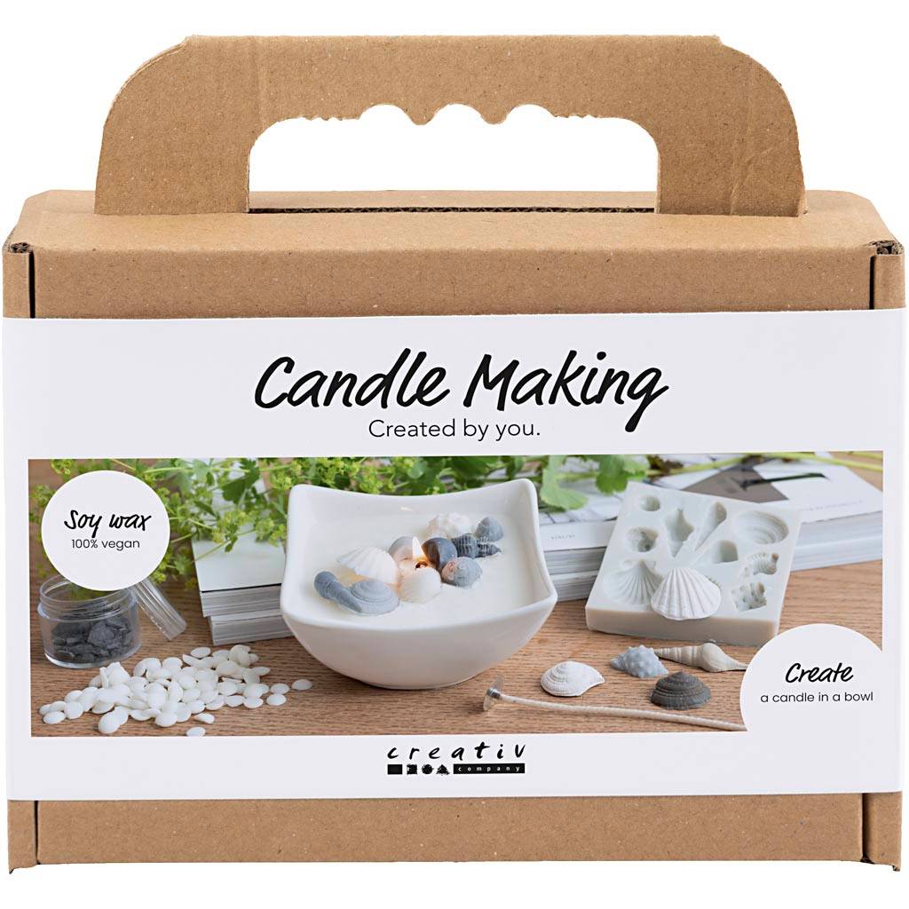 Mini DIY Kit Ljusgjutning, Snäckskal, grå, off white, 1 förp.