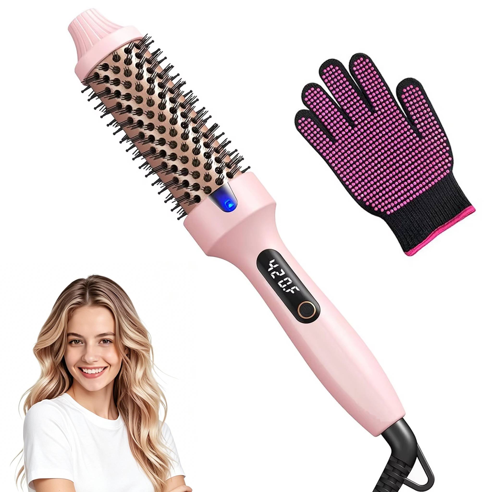 Thermal Brush Blowout Boost 1.5 inch Heated Round Brush for Blowout Look Dual Voltage Negative Ion Technology 6 Temperature Mode
