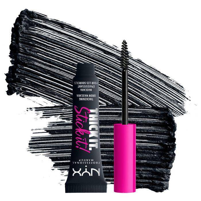 Mascara Sourcils - NYX PROFESSIONAL MAKEUP - Thick It. Stick It! - Teinte : Noir - Résultat Teinté 16h - Vegan svart
