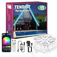 TENDIST 30M IP67 RGB LED-remsa utomhus, 24 V LED-band utomhus, vattentät med musik, synkronisering, LED-remsor vattentät självhäftande för lusthus, utomhusbelysning