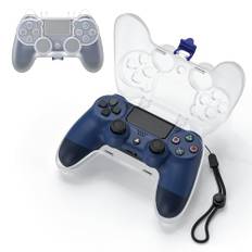Kontrollfodral för PS4-styrenhet, Tiiletzote skyddande fodral för Playstation 4 DualShock 4 trådlös kontroller, PS4-bärbart resefodral PS4-styrenhet, förvaringsväska, PS4 dammskyddstillbehör (vit)