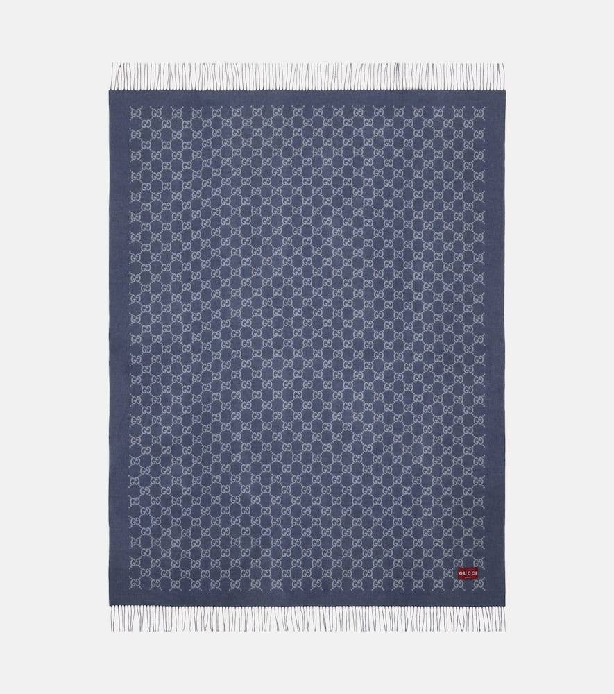 Gucci GG wool and cashmere blanket - blue - One Size