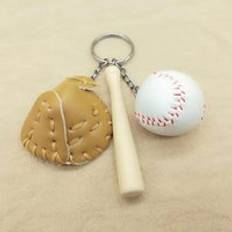 Nyckel sportkedja bil cykel nyckelring nyhet baseball mini handgjord souvenir söt basboll nyckel-kedja