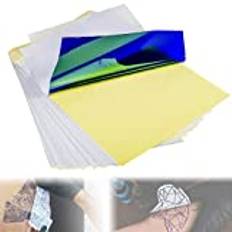 Tatueringsöverföringspapper, 25 ark A4 blå paus stencil papperstatuering, skrivarpapper, kolpapper, genomslagspapper, pauspapper med blått professionellt bläck för handsfree- och termoskrivare