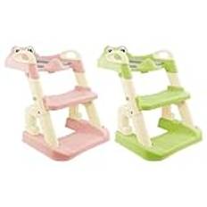 Toddler Potty Ladder - Potty Training Seat Ladder Toddler | Hopfällbar toalettstol med stege | Justerbar höjd på benen Toalettsits för småbarn, flickor, pojkar, barn, barn