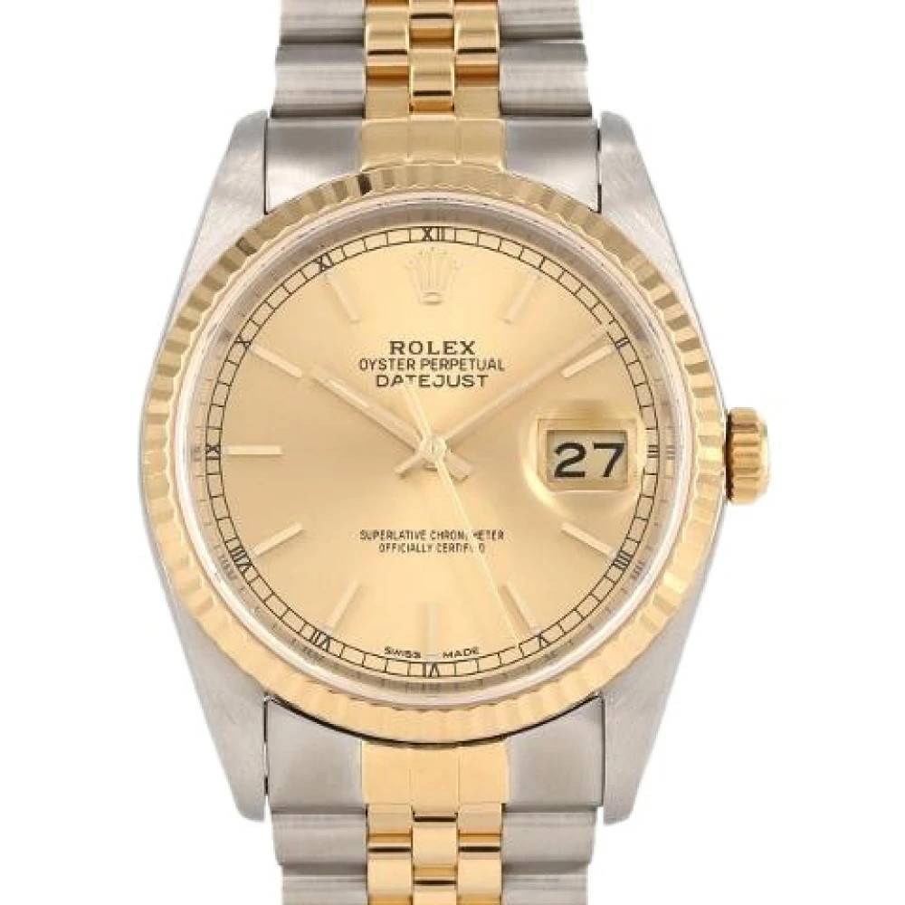 Rolex Vintage - Pre-owned Datejust 16233 Rostfritt Stål x Gult Guld Automatisk Vintage - Herr - ONE Size -