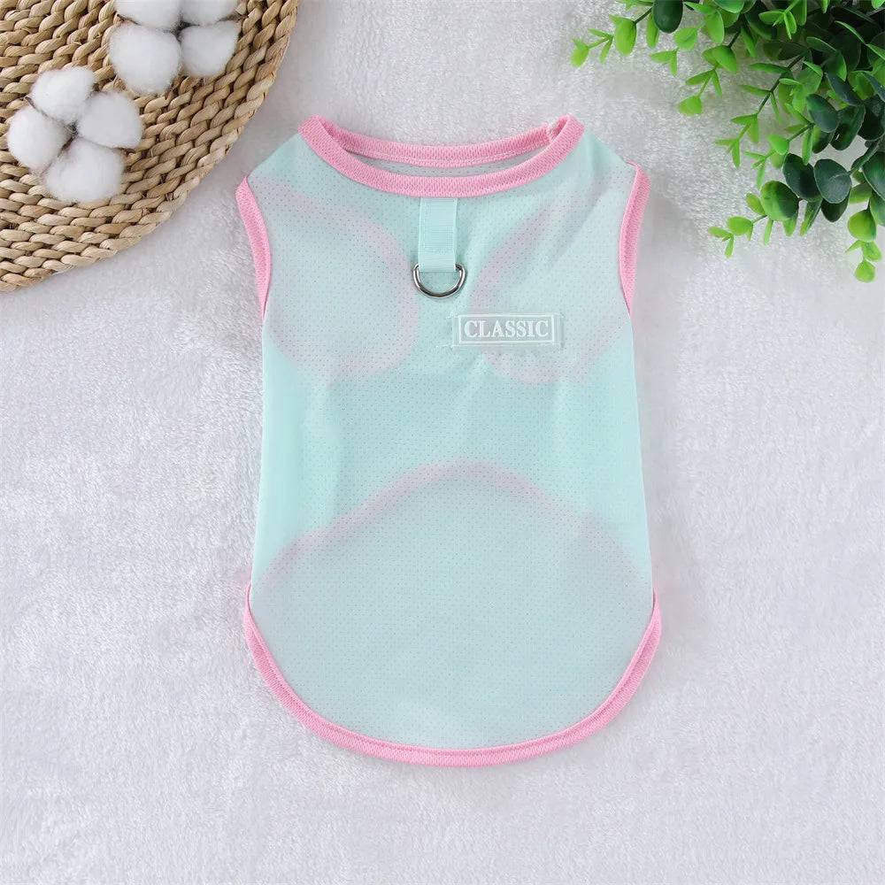 Breathable Mesh Cooling Vest with D-Ring for Small Dogs - Green / XL (XL)