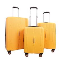 Set of 3 Expandable Suitcases - 100% ABS - LYS Paris 330/3 - Mustard