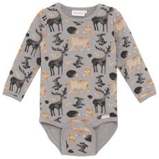 Minymo Kid's Body L/S AOP Sweat Hverdagsundertøj Børn størrelse 68 farve grå