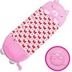 Happy Nappers Stor Spil Pude Og Sovepose, Sjove En-Del Børne Pyjamas Soveposer, Til Overraskelse Børn (Pink)-WELLNGS NO:5