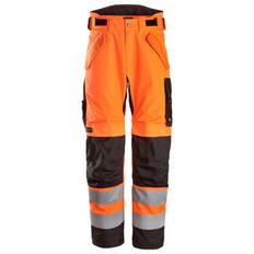 Snickers arbejdsbukser 6630 High-vis, orange/sort, XS-long 66305504023