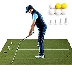 LUTER 1,5x1,2m Golfträffmattor, Hög Elastisk Gräsmatta Golfövningsmattor Golfslagmattor för Inomhus Utomhus Bakgård med 6st Golfbollar 4st Tees 2st Träningsstickor
