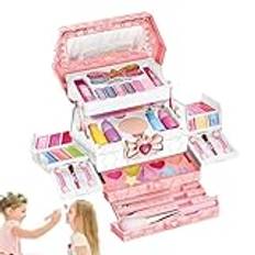 Kids Washable Makeup Toy Set Girls, Safe Pretend Play Makeup Kit With Makeup, Brushes, And Accessories, Ideal Washable Beauty Toy Set For Kids, Perfect For Little Girls' Birthday