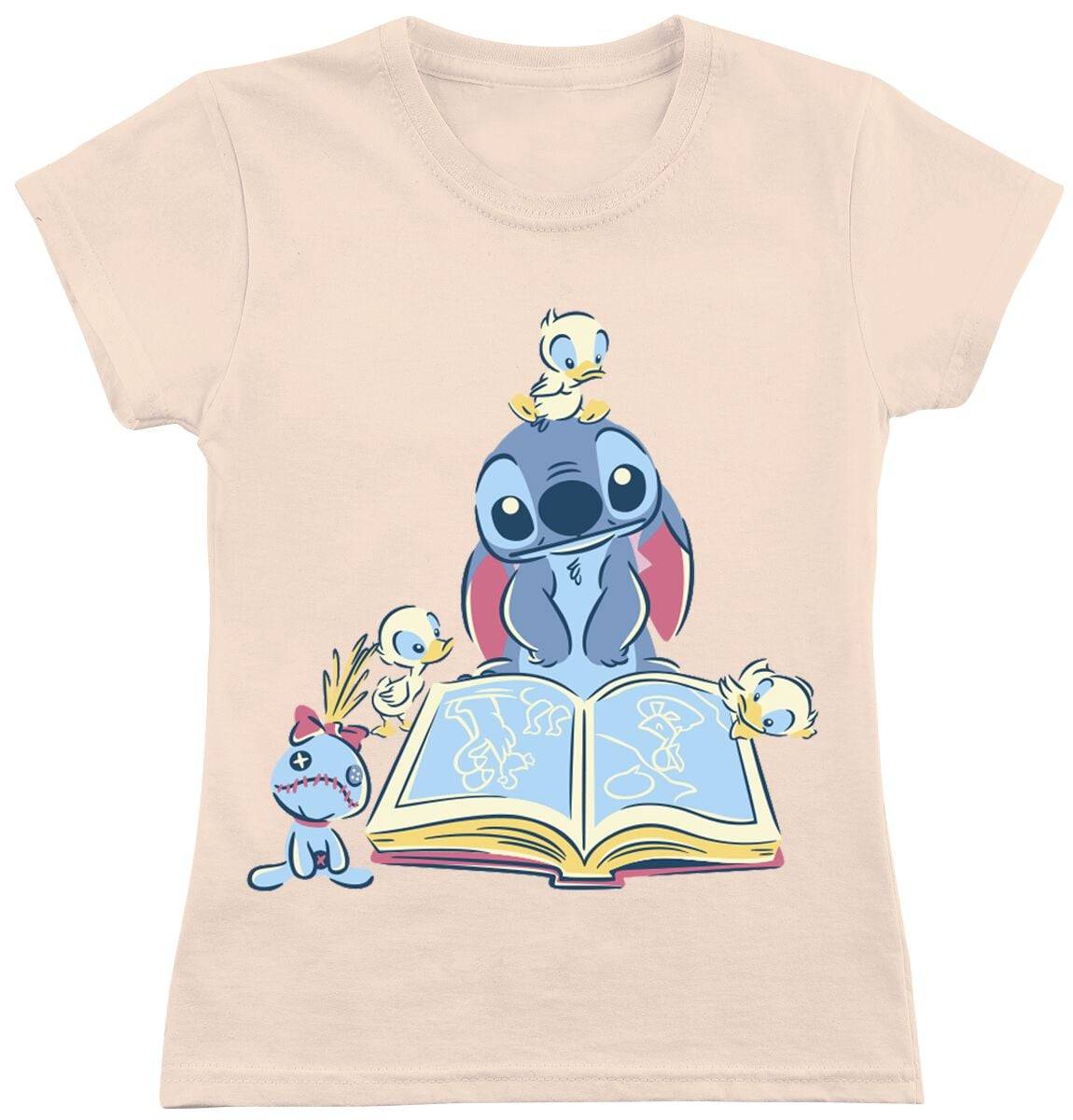 Lilo & Stitch - Anime T-shirt - Barn - Reading A Book - 116 152 - för barn - rosa