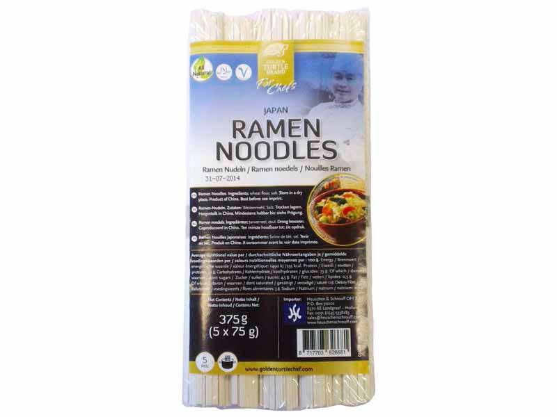 Golden Turtle ramen nudler 375 g - Hvede, mie og ægnudler