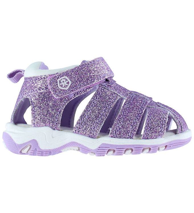 Color Kids Sandaler m. Velcro - Orchid Blomning m. Glitter - Color Kids - 24 - Sandal