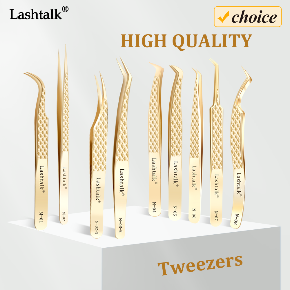 Lashtalk Eyelash Extension Tweezers Makeup Tools From Nagaraku Stainless Steel Non-magnetic Volume FakeLashes Supplies Accurate