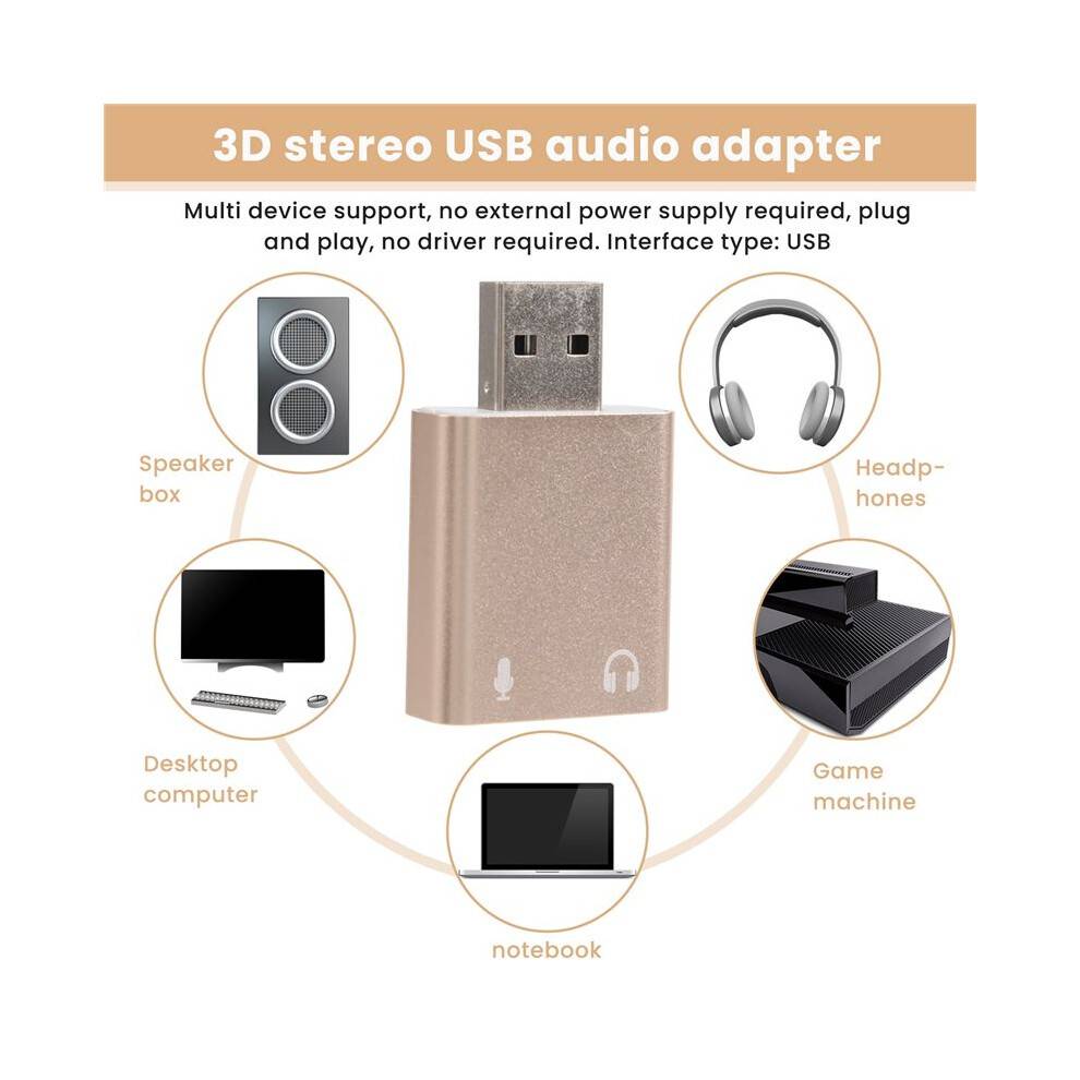Usb Sound Card 7.1 External Usb To Jack 3.5Mm Headphone Adapter Stereo Audio Mic Sound Card For Pc Computer Laptop