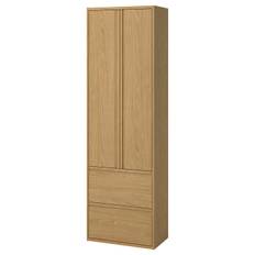 IKEA - ÄNGSJÖN højskab med låger/skuffer, egetræsmønstret, 60x35x195 cm