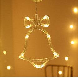 Star String Lights LED Christmas Curtain Lights Indoor Bedroom Home Party Decoration Snowman Christmas Tree Holiday Lights - Bells