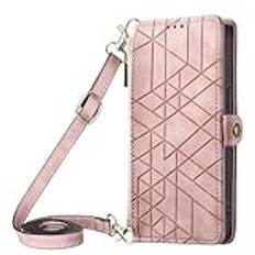 HUANGTAOLI Crossbody blixtlåsficka plånbok telefonfodral för Samsung Galaxy A51 4G Dual SIM (SM-A515F/DS,SM-A515F/DSM,SM-A515F/DSN, SM-A515F/DST)