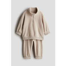Beige 2-delat set i fleece - Size: 50 (0-1M) - H&M (50 (0-1M))