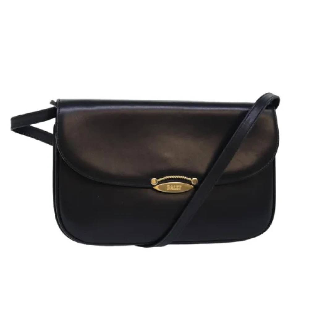 Bally Pre-owned Pre-owned Læder Skuldertaske - Vintage - Dame - Sort - ONE SIZE - Uld