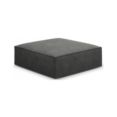 Kaelle puf til sofa i chenille B100 x D80 cm - Sort/Mørkegrå