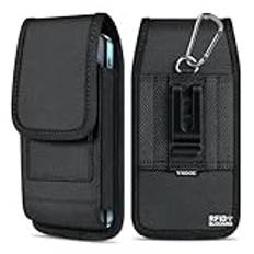 ykooe Mobiltelefon bältesväska med RFID-blockerare skyddsfodral mobiltelefonfodral med bältesklämma för iPhone 14 Pro 13 Pro 12 Pro XR XS Samsung Galaxy S20 S21 S22 S23 S10e Google Pixel 6, L