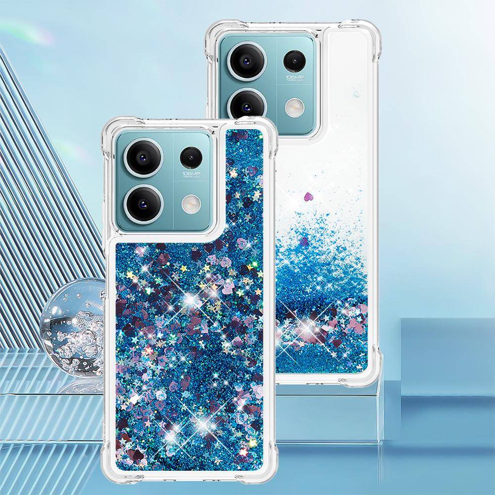 Bling Glitter Flytande Kvicksand Mobilskal För Xiaomi 14T 13T 5G, Redmi Note 13 Pro 4G, Poco X6 M6 C65 Anti-fall Sött Genomskinligt Skydd