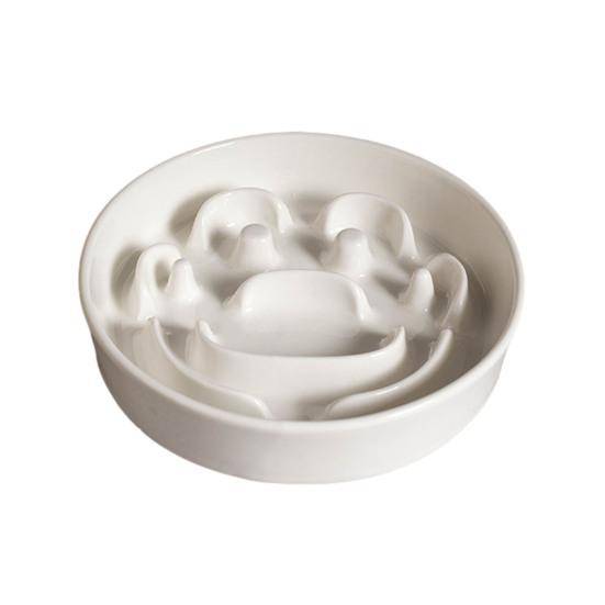 Förhöjd Pet Slow Feeder, Keramisk Hundskål med Ställ, Förhindrar Kvävning, Skyddar Ryggraden, Förhöjd Husdjursmatskål för Katter