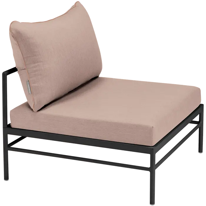 Fermob, Rivage Low chair - 42 Liquorice / Twine - Plain weave - Sunbrella Natté quality fabric