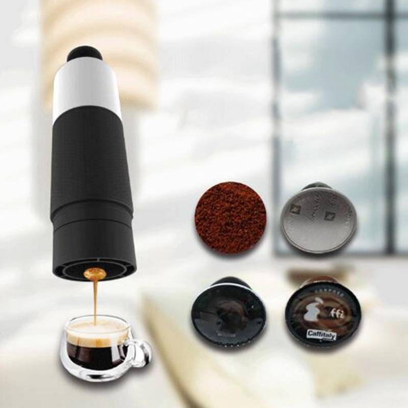 Senaste mini handtryck bärbara kapslar kaffebryggare matlagningskopp manuell 21 bar italiensk espressomaskin extraktionskruka