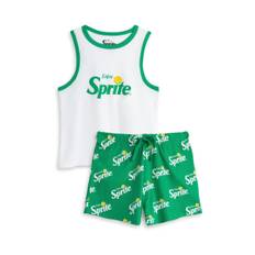 Vanilla Underground Vanilla Underground Green Womens Sprite Vest and Shorts Pyjamas Set