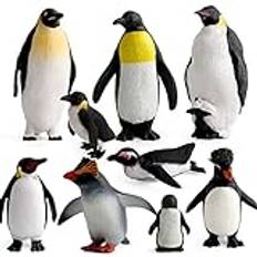 Realistiska pingvinfigurer, pingvinfigurer, arktisk leksak, polartiär, miniatyr, havsdjur, figurer, plast, polerad, oceantiermodell, gör-det-själv, snöboll, tårtdekoration, julby, dagis