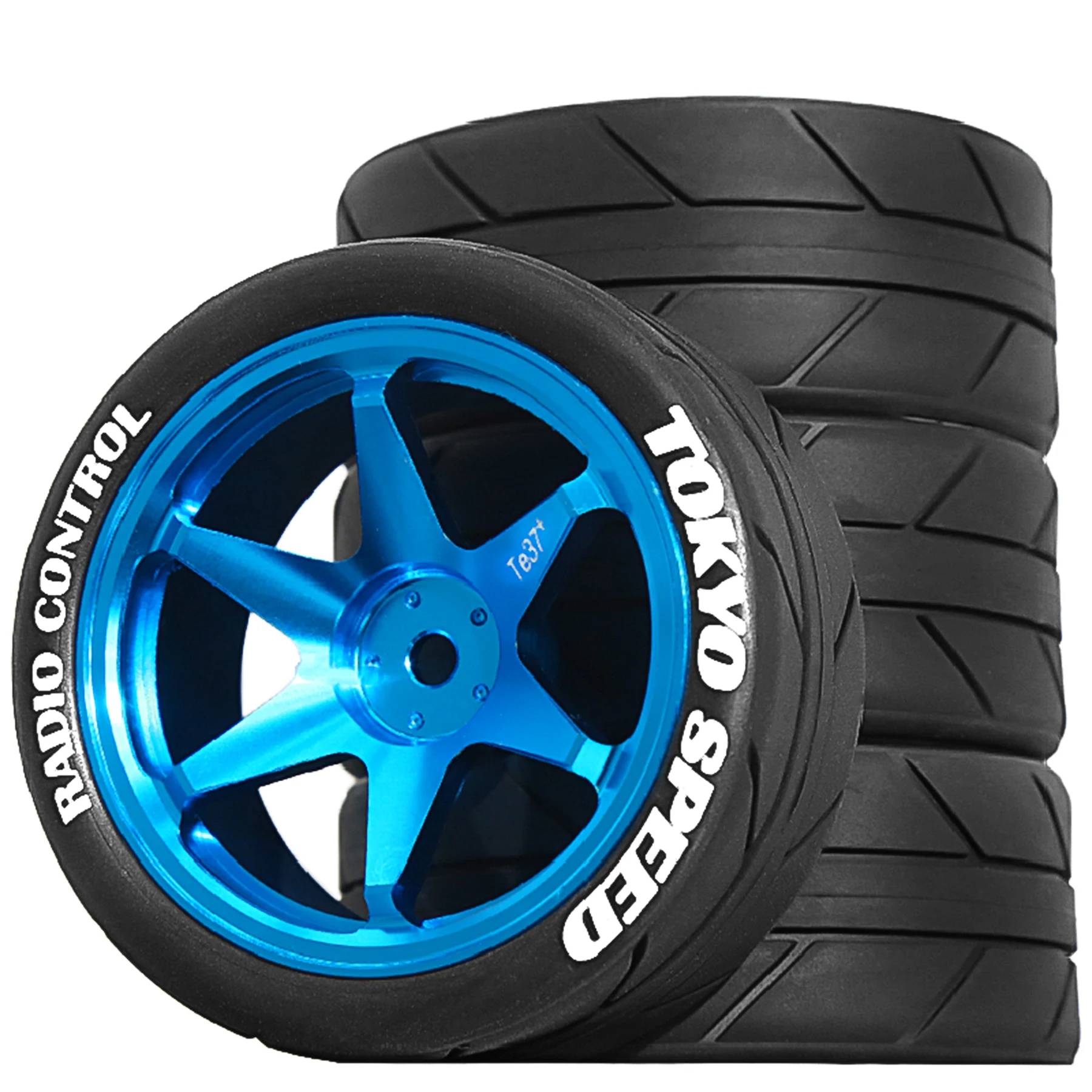 4PCS 65mm RC Tires with Rims, 12mm Hex, Durable Rubber for 1/10 1/12 1/14 Scale Car, Fit WLtoys 144001 Racing Upgrade Parts