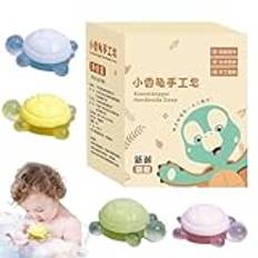 Gentle Baby Turtle Soap Bar | 4 Pieces Turtle Shaped Soap | Moisturizing & Hydrating Natural Soap For Sensitive Skin | Cold Process Baby Soap For Baby & Adult Dry Skin Relief & Nourishing Soap