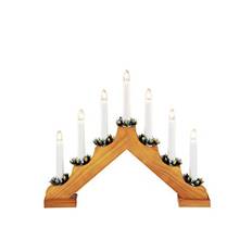 Konstsmide 2262-130EE Holzleuchter, Eiche gebeizt / für Innen (IP20) / 230V Innen / 7 klare Birnen / weißes Kabel, 150 x 250 cm