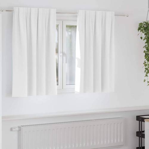 Mörkläggningsgardiner med Ringar 2 pcs Ljus vit 140 x 140 cm