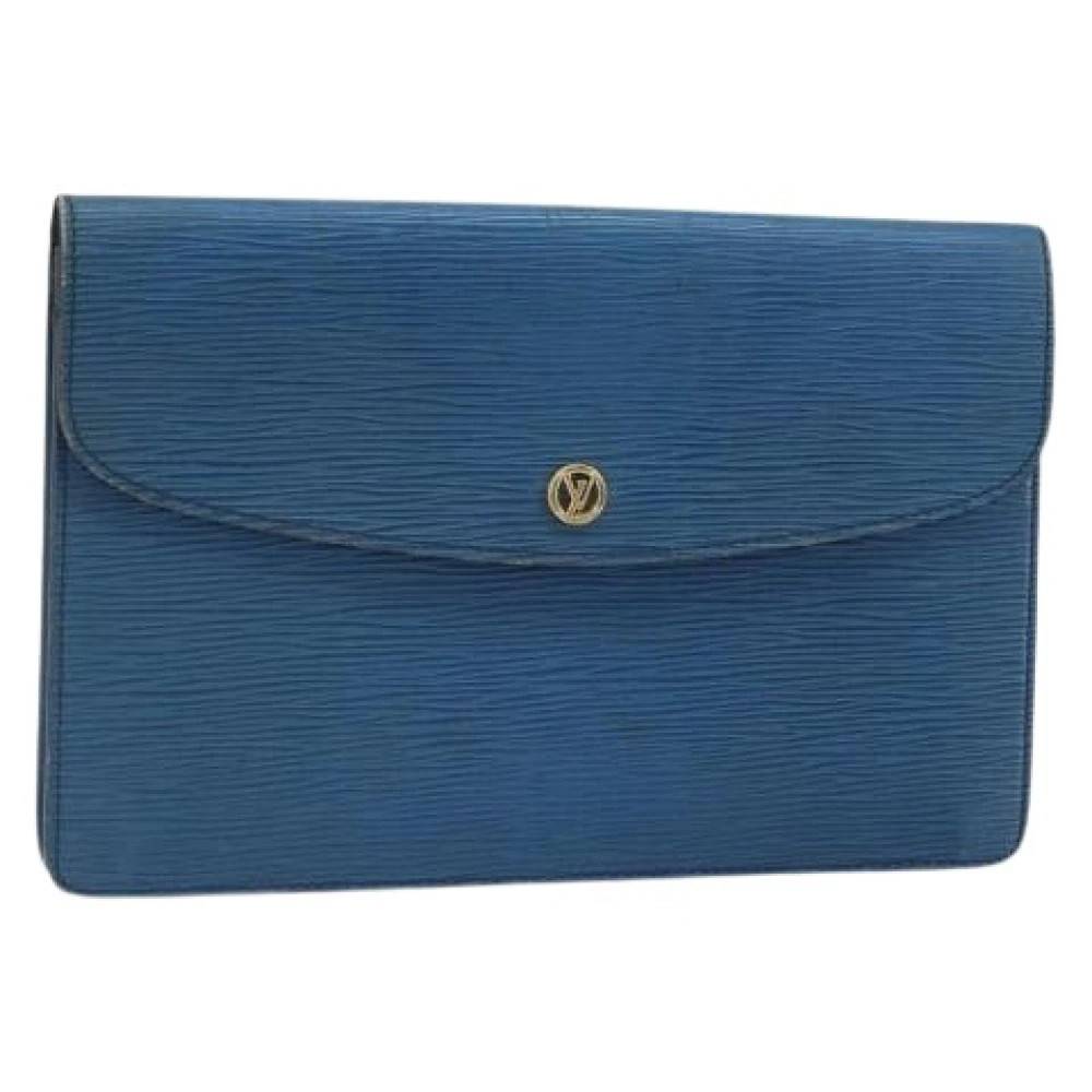 Louis Vuitton Vintage Pre-owned Vintage Clutch - Vintage - Dame - Blå - ONE SIZE - Læder